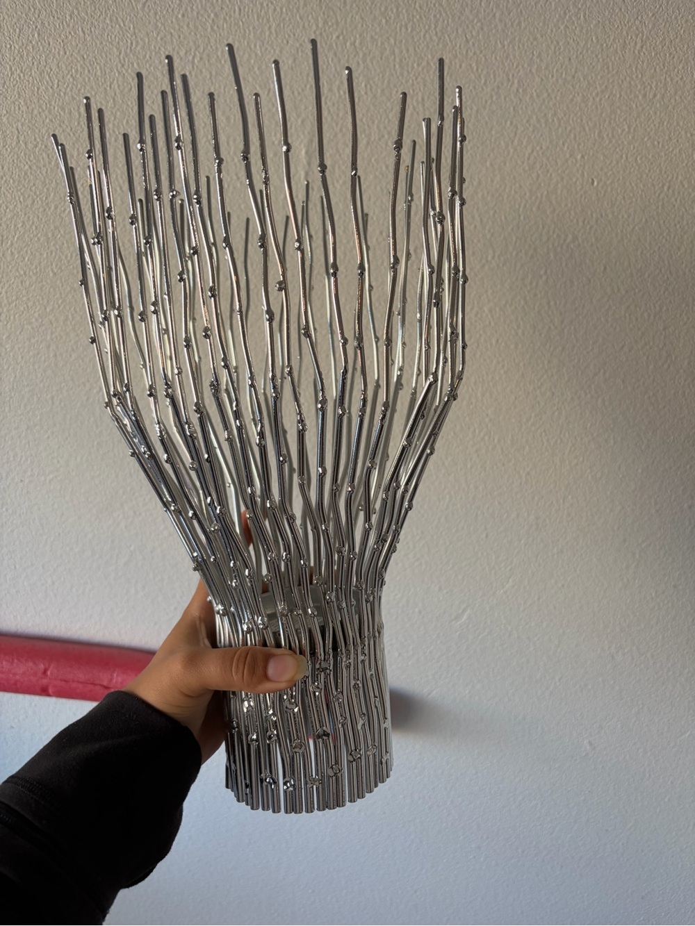 Z Gallerie Silver Flared-Twigs Pillar Candleholder large woodsy metallic fairy